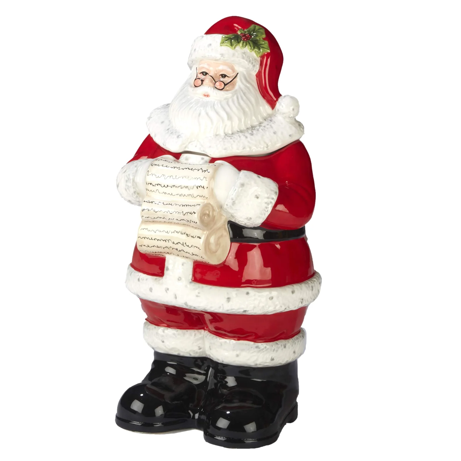 Certified International Holiday Wishes 3-D Santa Cookie Jar