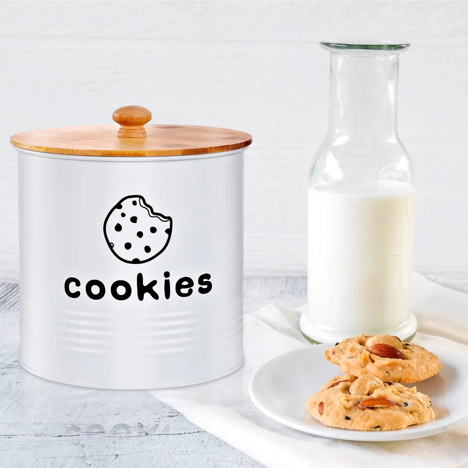 LUKMILEE Red Cookie Tin with Lid, 1.5 Gallon