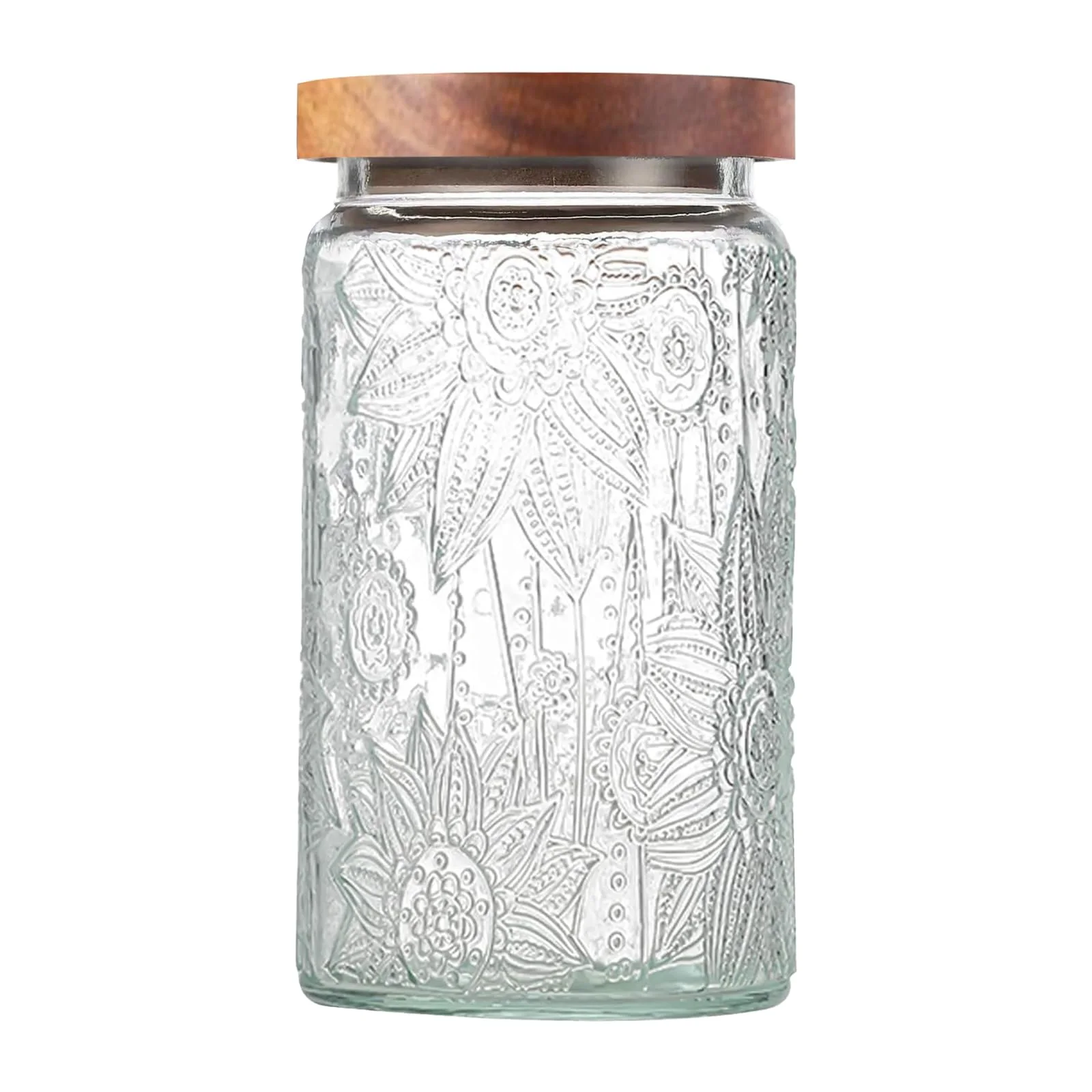 LYXFZQ Vintage Glass Jar with Bamboo Lid, 34 oz