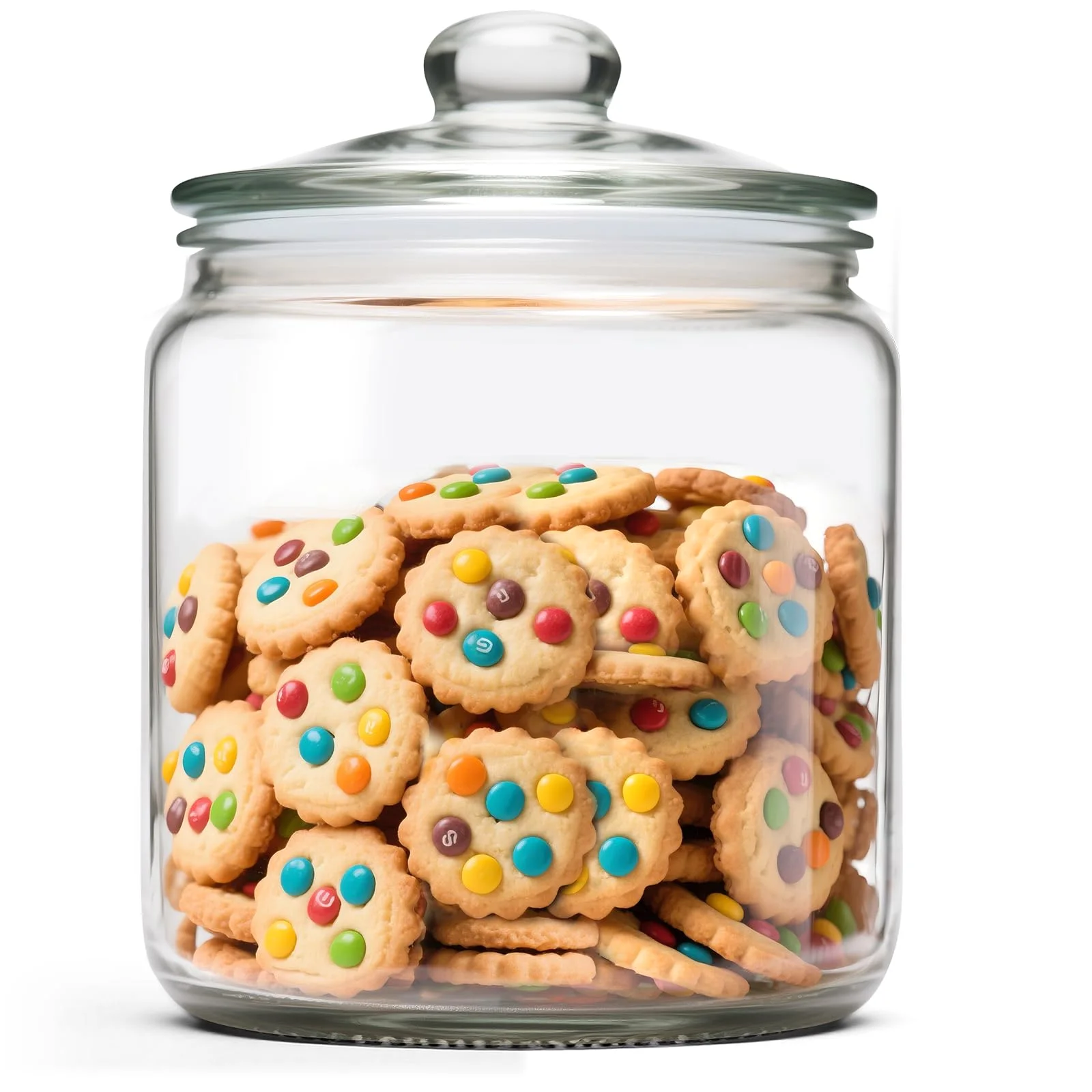 MASTERTOP Wide-Mouth Glass Cookie Jar, 1 Gallon
