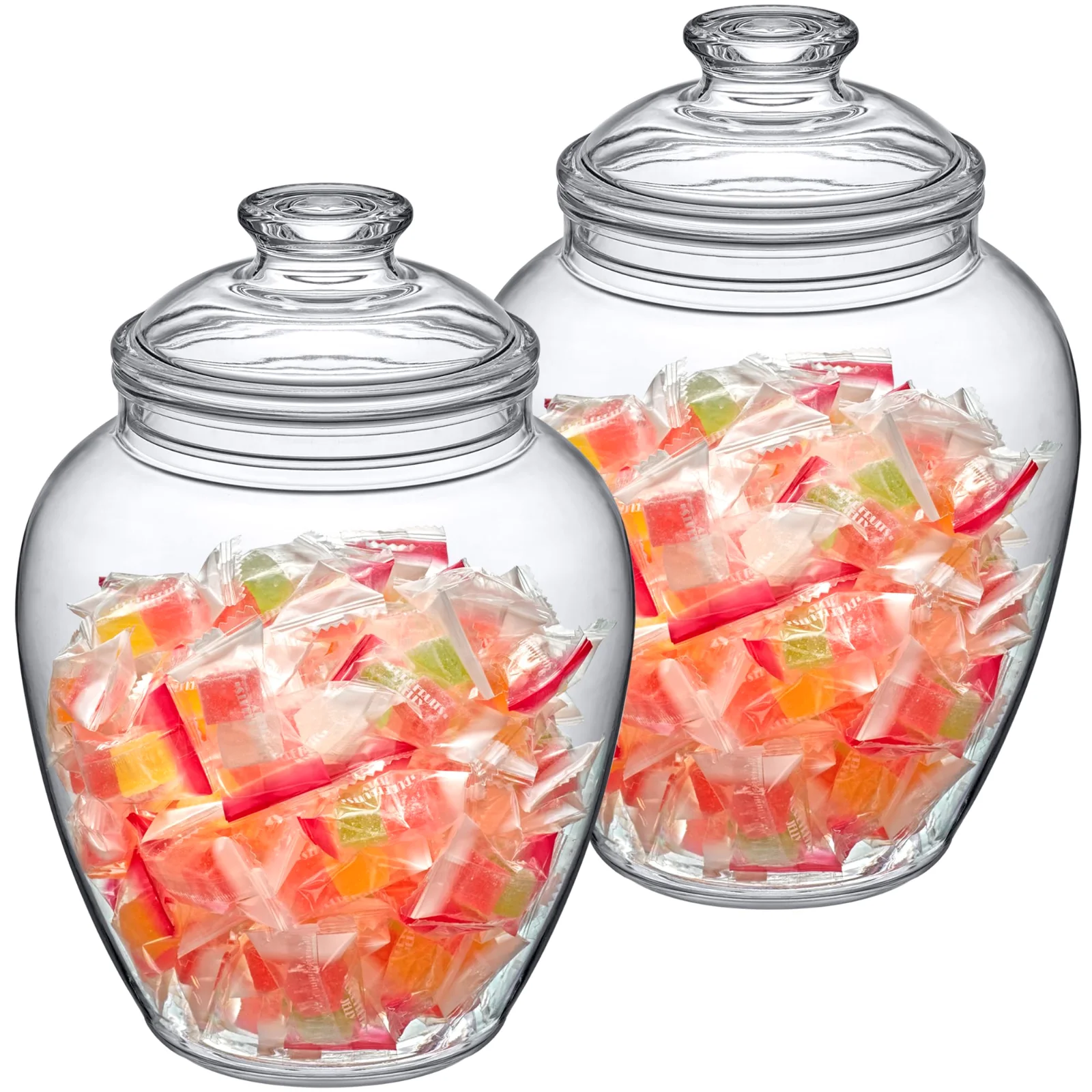 Amazing Abby Sugar Sugar Plastic Candy Jars, 140 oz, Set of 2