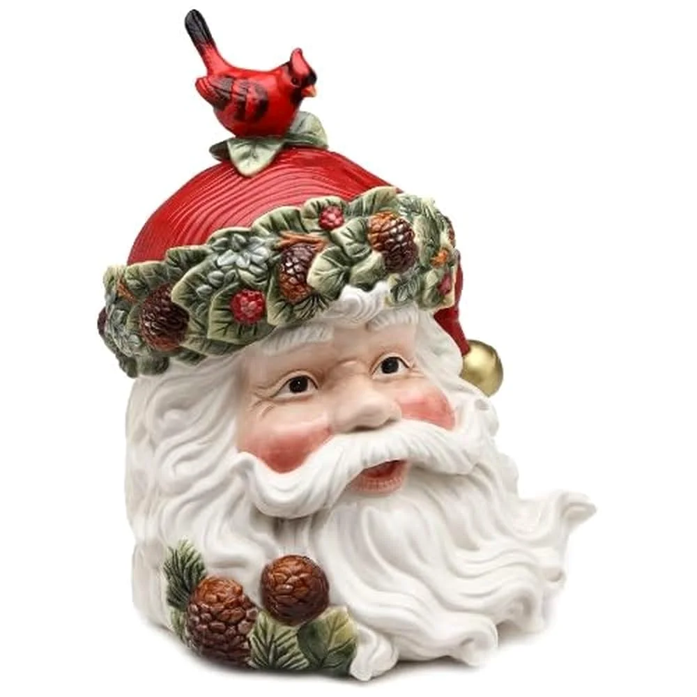 Cosmos Gifts Evergreen Holiday Santa Cookie Jar