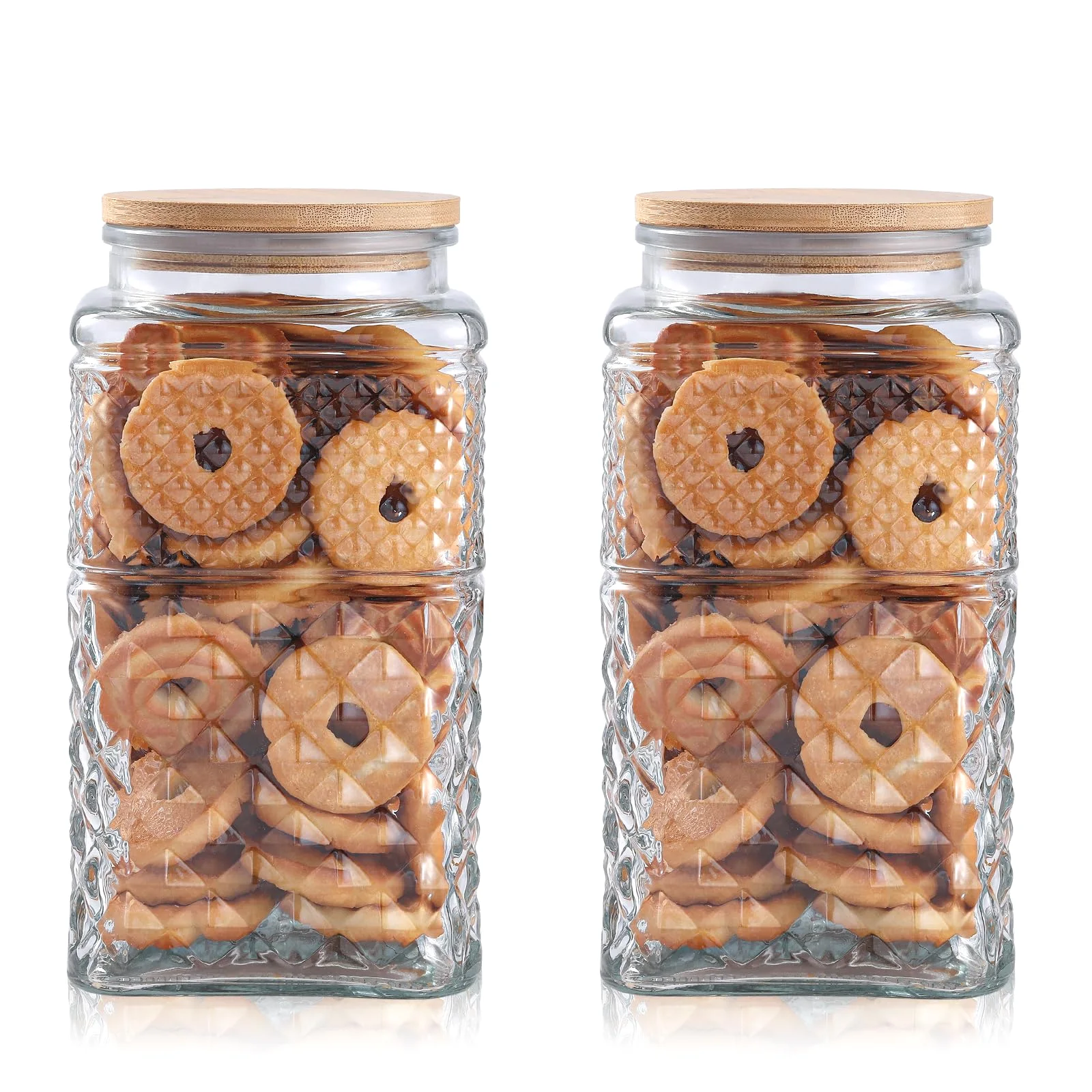 Galazzz Large Glass Jars with Airtight Lids, 90 oz, Set of 2