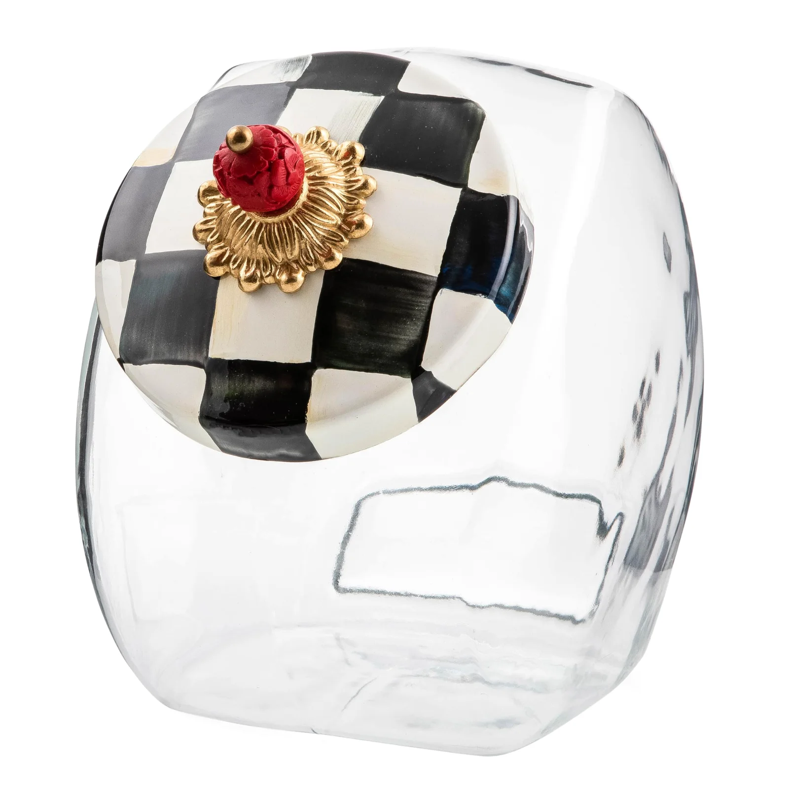 MacKenzie-Childs Courtly Check Glass Cookie Jar