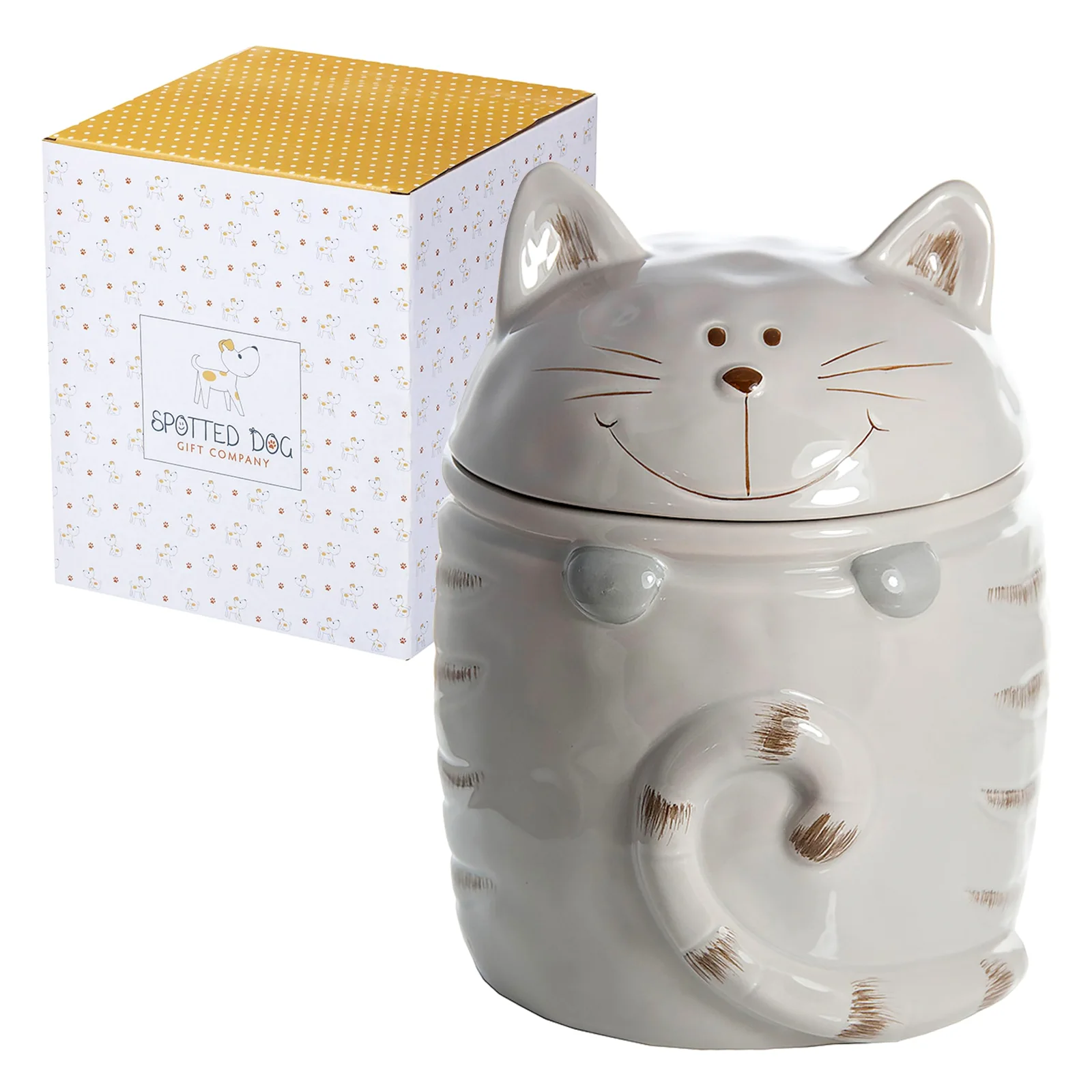 Spotted Dog Gift Company Tabby Cat Treat Jar