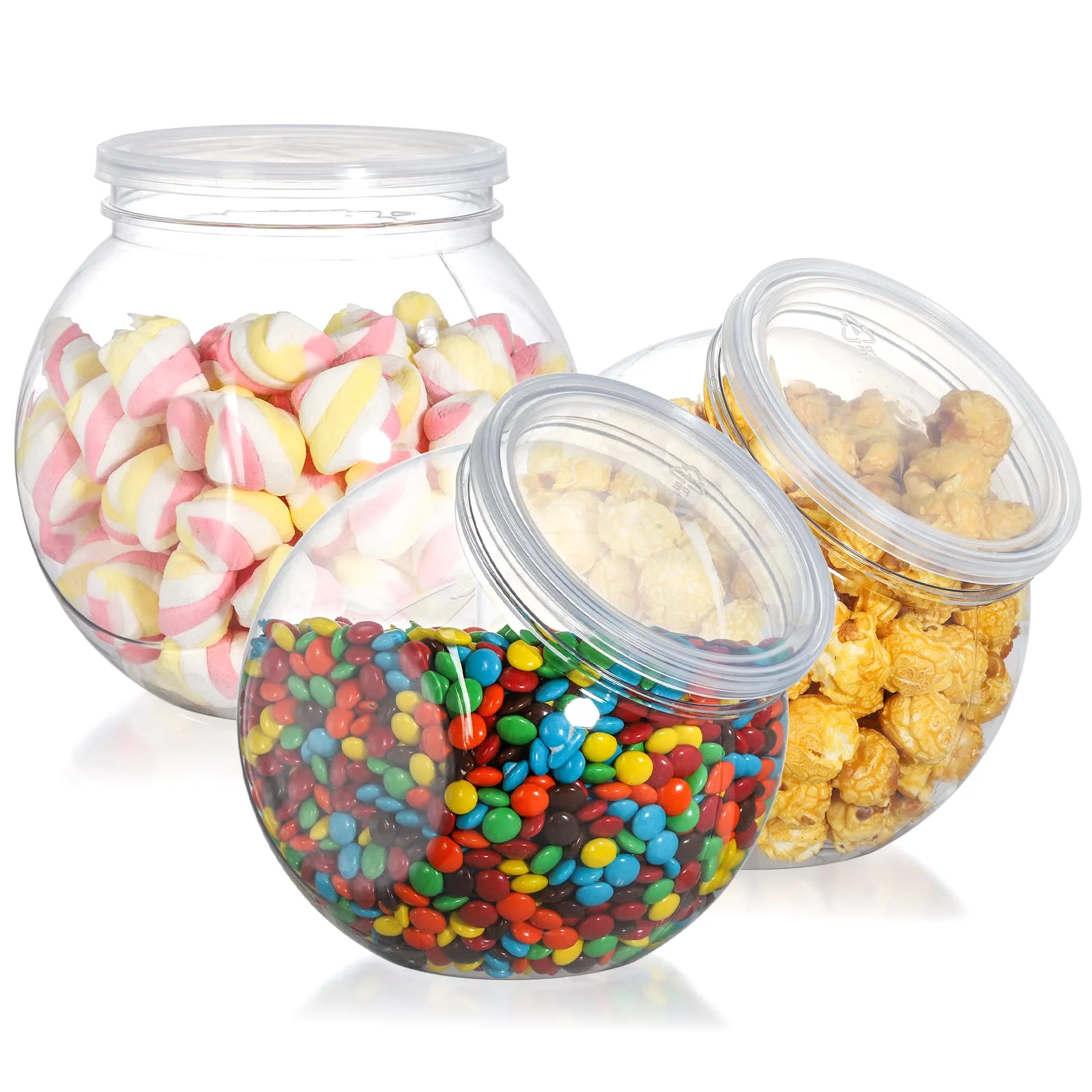 TOPZEA Plastic Candy Jars, 46 oz, Set of 3